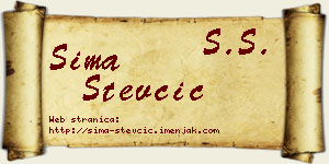 Sima Stevčić vizit kartica